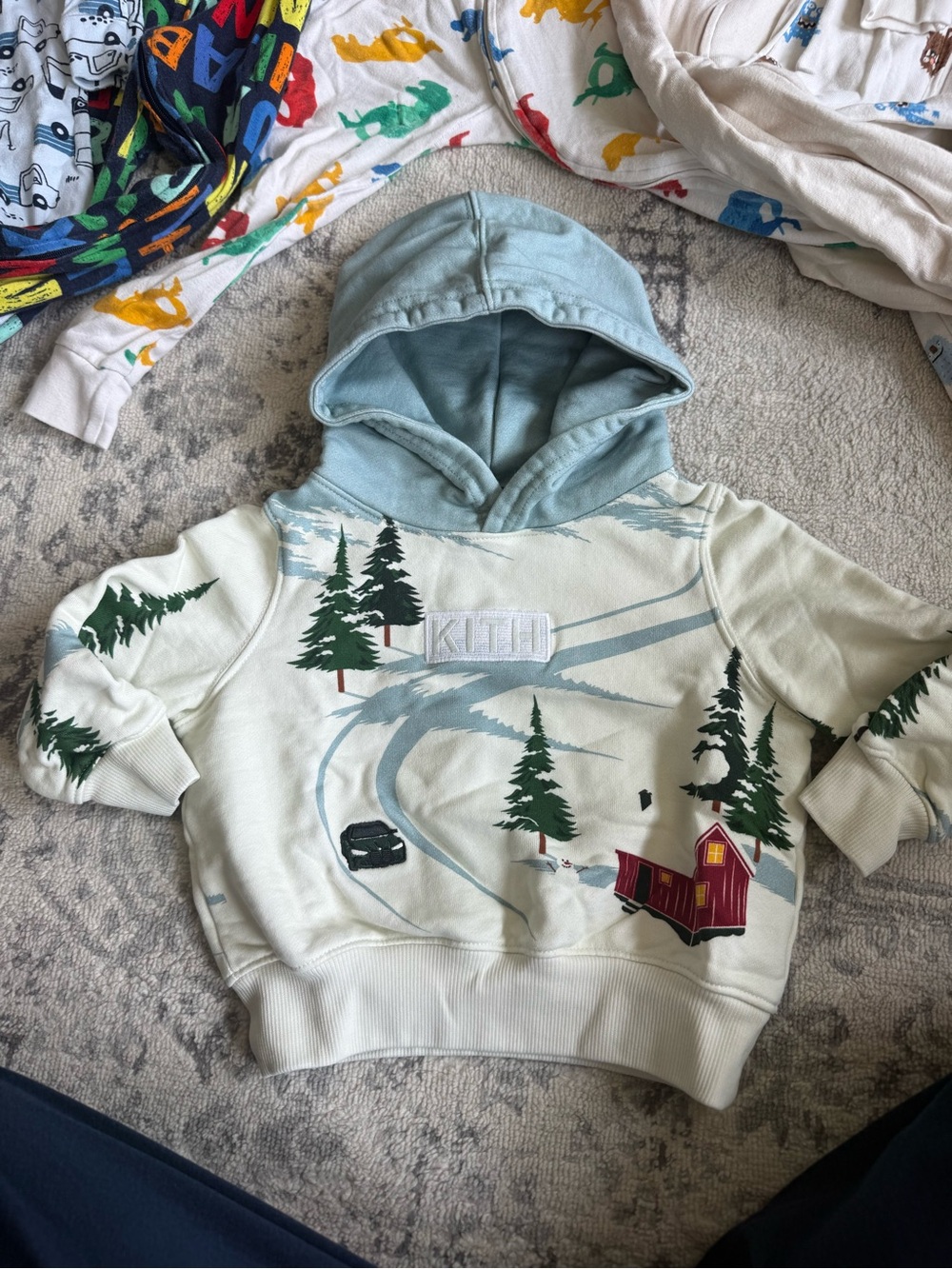 Kith Kids size 2 winter theme Hooded Pullover Sweatshirt